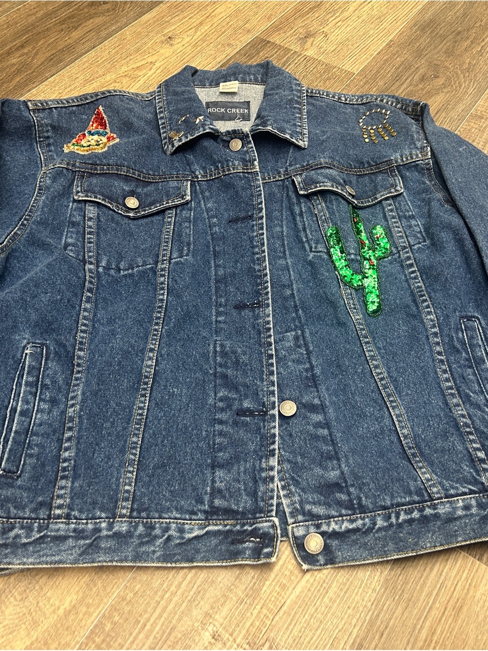 Womens Rock Creek Dark Blue Denim Jacket